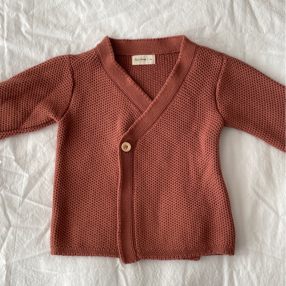 Fin & Vince Brown Knit wrap cardigan size 2/3